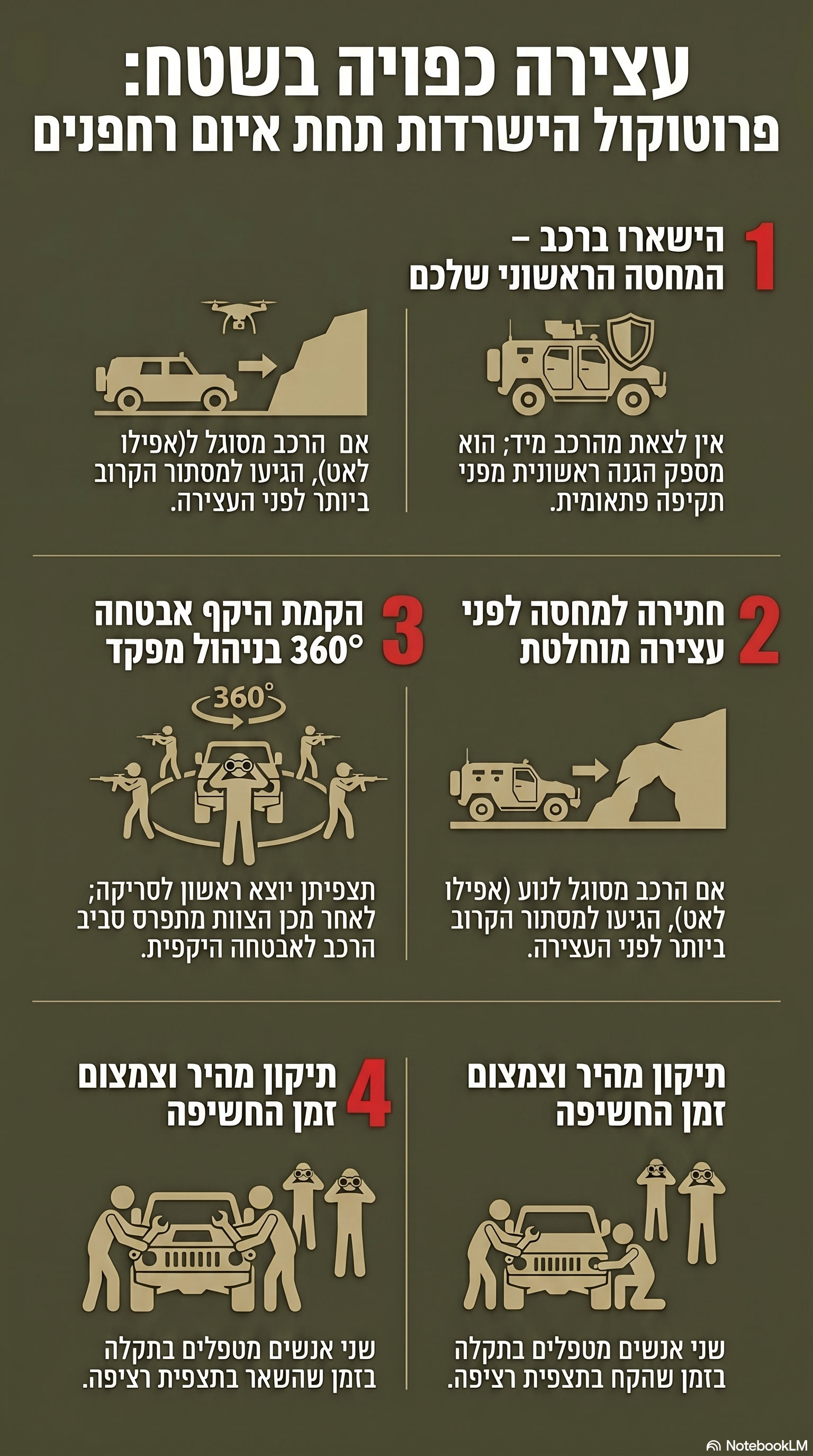 עצירה כפויה בשטח: פרוטוקול הישרדות תחת איום רחפנים