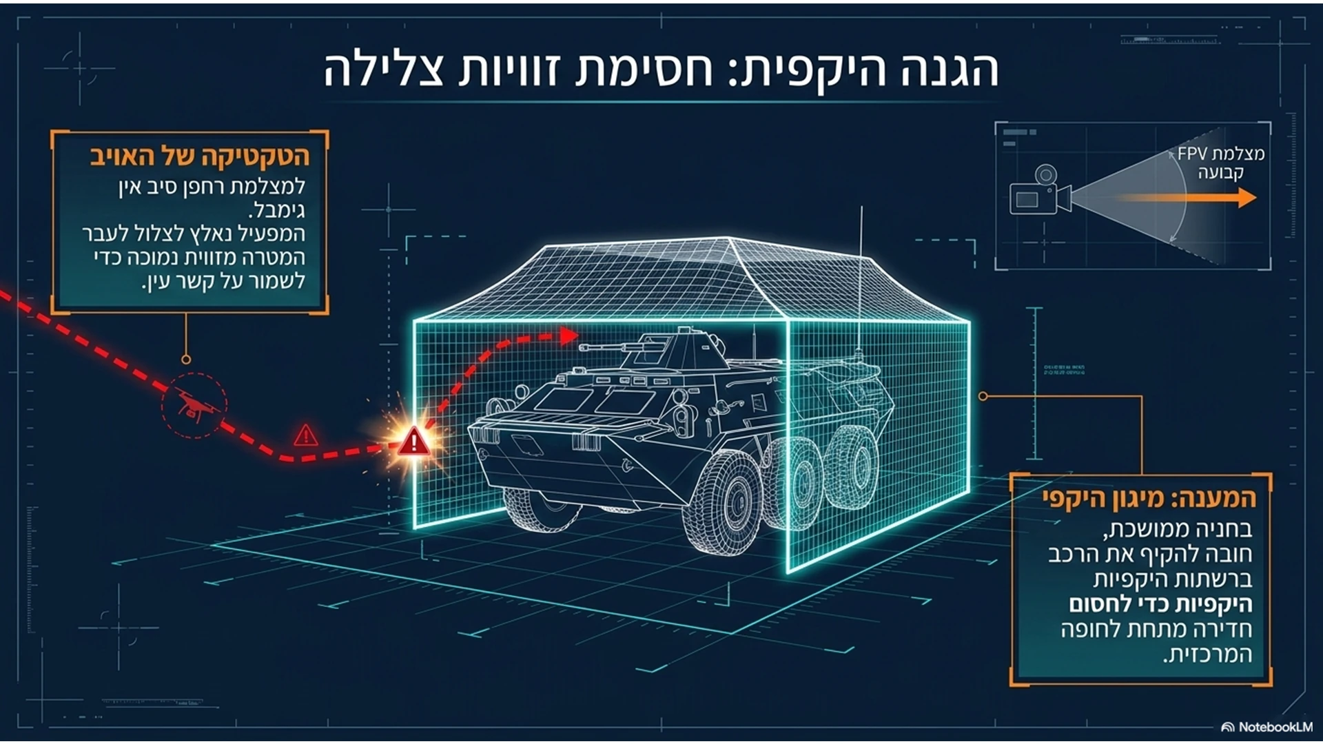 שקופית 16 מתוך המצגת מדריך מבצעי: התמודדות עם רחפני סיב